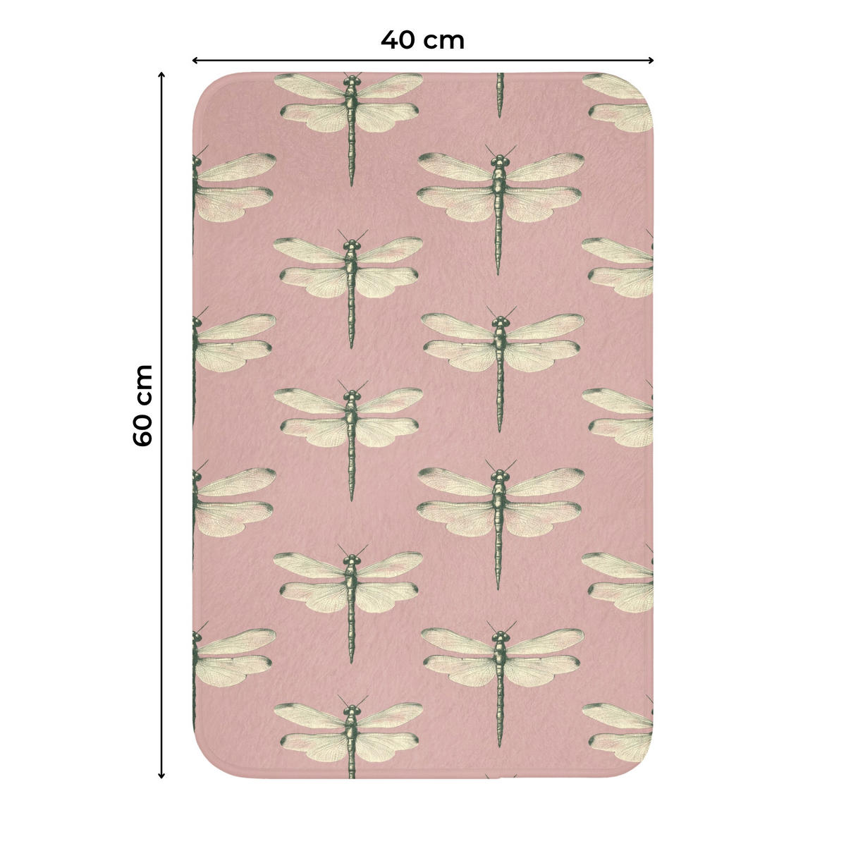 PREDLOŽKA PRED WC Zvončeky - vzor - ružová 40x60 cm - ružová, textil/plast (40/1cm) - OnlyWow