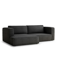 ECKSOFA MIT SCHLAFFUNKTION Velto Anthrazit Samtstoff - Anthrazit/Schwarz, Holz/Holzwerkstoff (152/250cm) - Maison de Reve