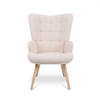 SESSEL Stella Skandinavischer aus beigem Frottee mit Nähten - Beige/Akaziefarben, Holz/Holzwerkstoff (67/102/73.5cm) - Sicaan