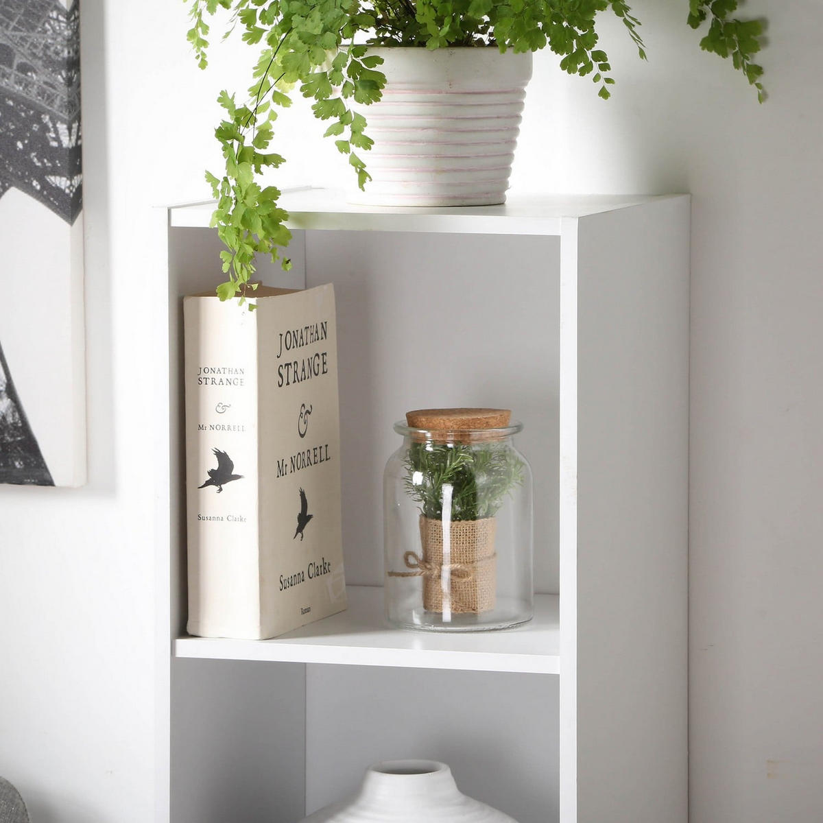 MÖBEL mit 4 Fächern 31,1/29,5/122,5 cm - Weiß, Holzwerkstoff (29.5/122.5/31.1cm) - Calicosy