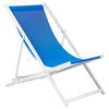 GARTENLIEGE weiß/blau Locri II - Blau/Weiß, Metall (60/79/95cm) - Beliani