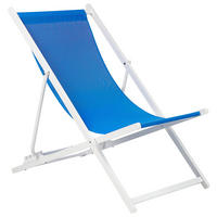GARTENLIEGE weiß/blau Locri II - Blau/Weiß, Metall (60/79/95cm) - Beliani