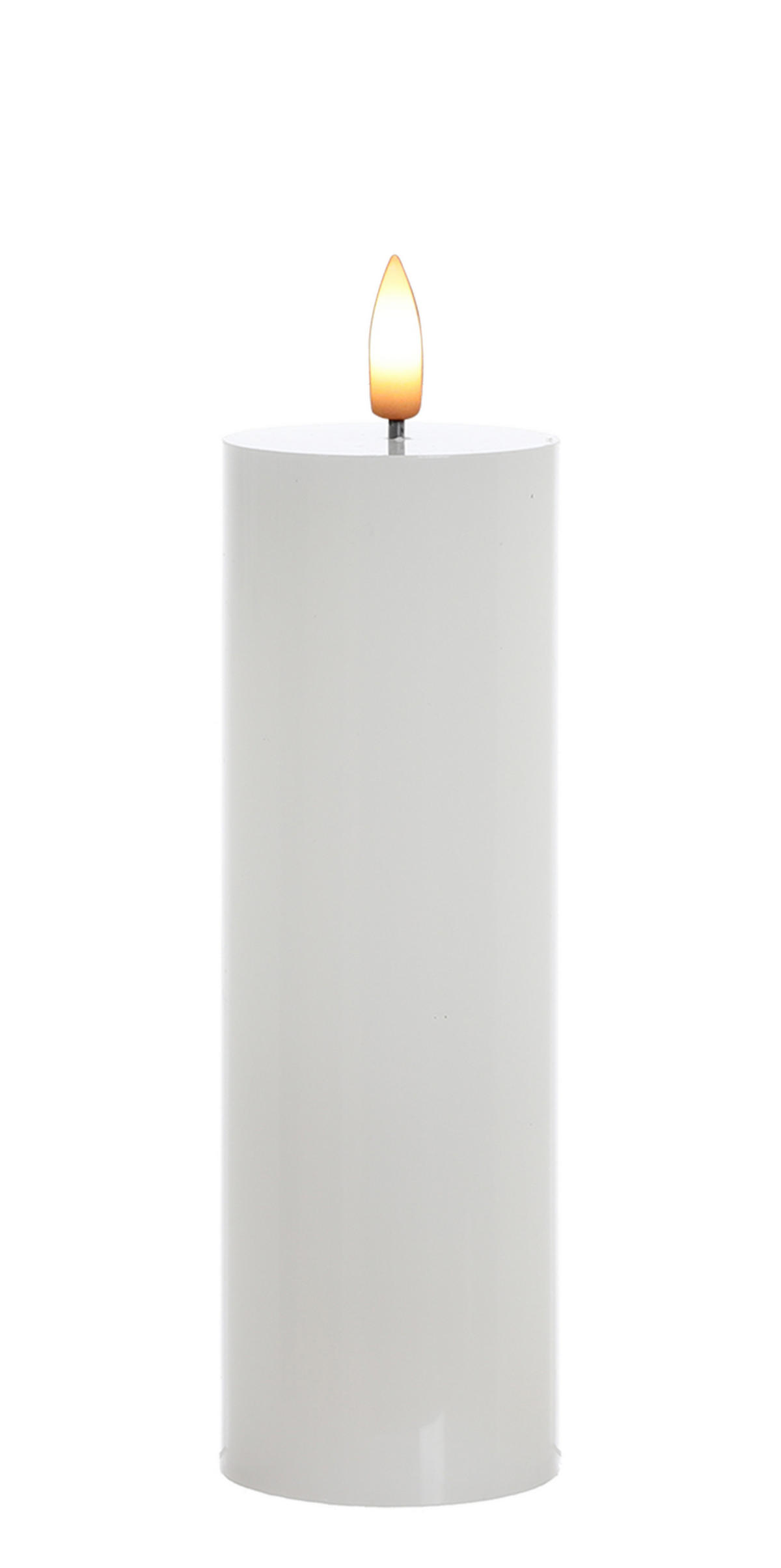 LED-KERZE Idalia Weiß 19/5/19 cm Kunstoff - Weiß, Kunststoff (19/5/19cm) - Mondex