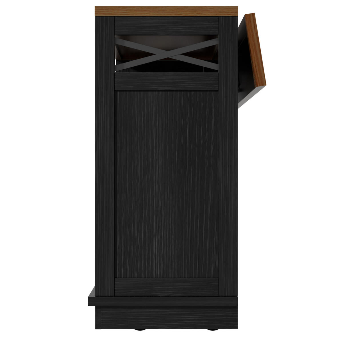 KÜCHENINSEL 118/43-80/98 cm Schwarz aus MDF und Metall mit klappbarer Tischplatte - Schwarz, Holzwerkstoff (43/98/118cm) - OKMYHOME