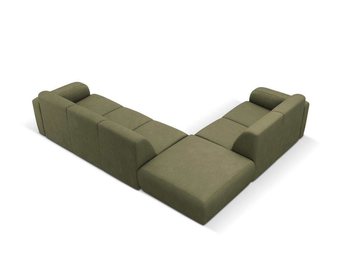 ECKSOFA links Molino aus strukturiertem Stoff hellgrün 6 Sitzplätze - Hellgrün, Textil (250/315cm) - Micadoni