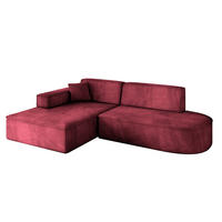 ECKSOFA Ottomane Links IREA-L1-v4 - 232x165x77 cm Bordeauxrot - Bordeaux, Holzwerkstoff/Textil (232/165cm) - ALTDECOR