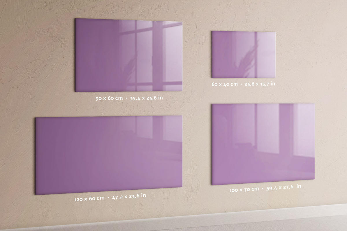 MAGNETTAFEL 100x70 Flieder schwarzer Marker - Violett, Glas (100/0.4/70cm) - TULUP