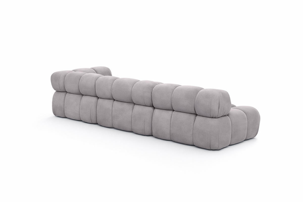 ECKSOFA L-Form Modulare, Veloursstoff Salvador, Grau, Links, Selia - Grau, Holz (285/160cm) - Kaiser Möbel