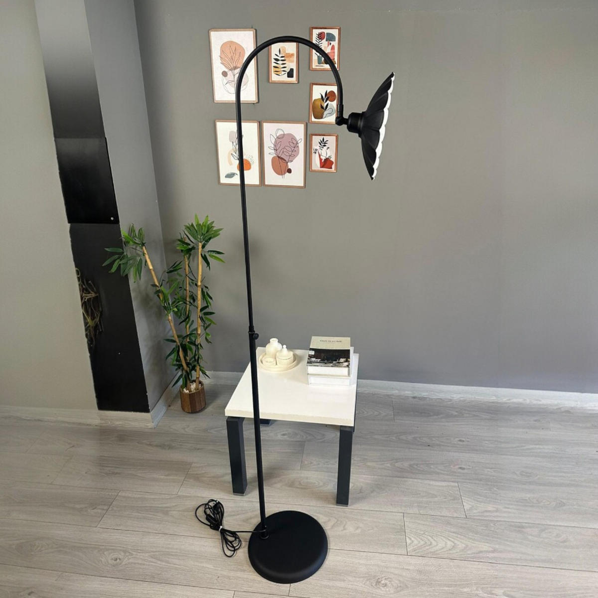 STEHLAMPE Falen 180 Cm - Schwarz, Metall (35/35/180cm) - Bamyum