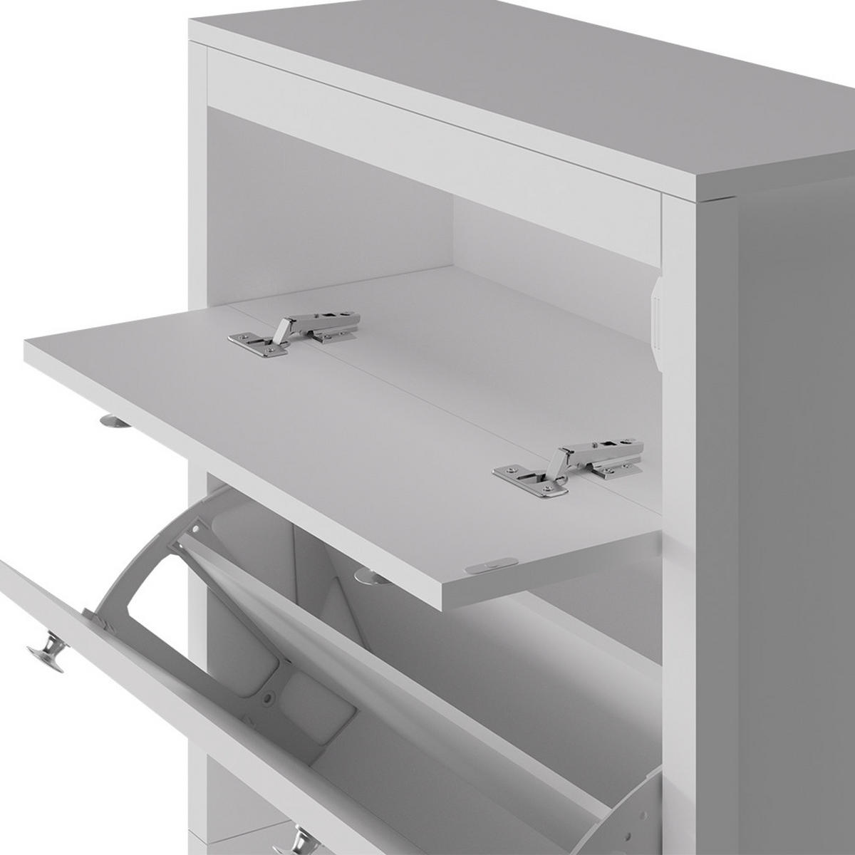 SCHUHSCHRANK Aron Weiß 60 x 115 cm - Weiß, Holzwerkstoff (60/115/23.5cm) - Vicco