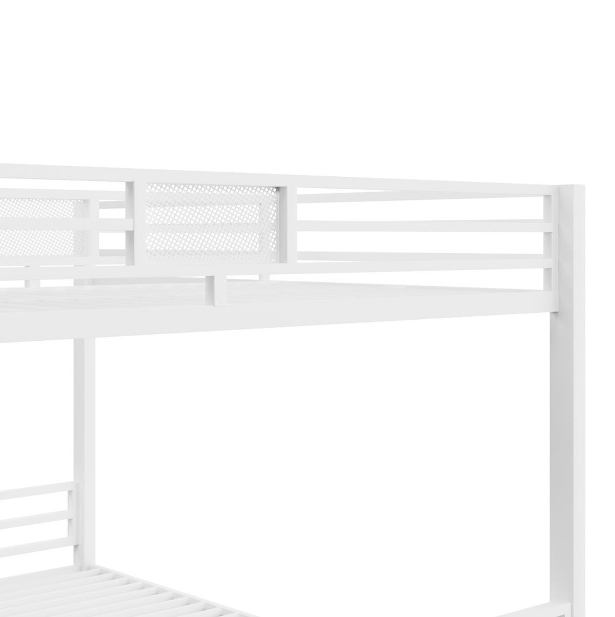 ETAGENBETT 90/200 cm über 140/200 cm, Weiß aus Metall - Weiß, Metall (140/200cm) - MIVRAY