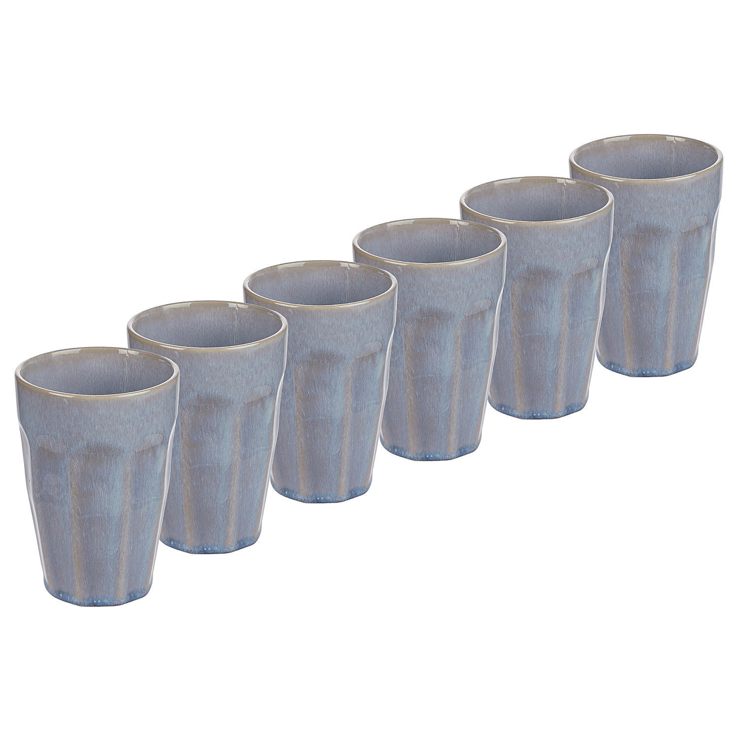 LATTE-MACCHIATO-TASSE (6er Set) Bergamo - Hellblau, Keramik (0.33L) - BUTLERS