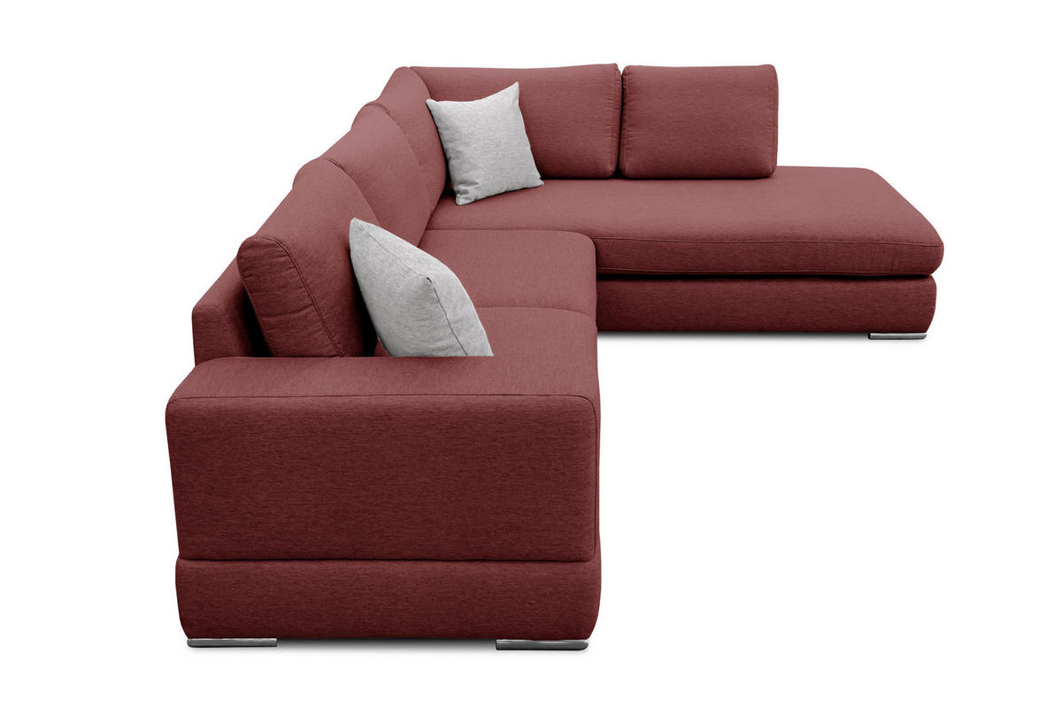 ECKSOFA OTTO 5-Sitzer, bordeaux - Bordeaux, Holzwerkstoff/Textil (279/219cm) - Courtois Laville