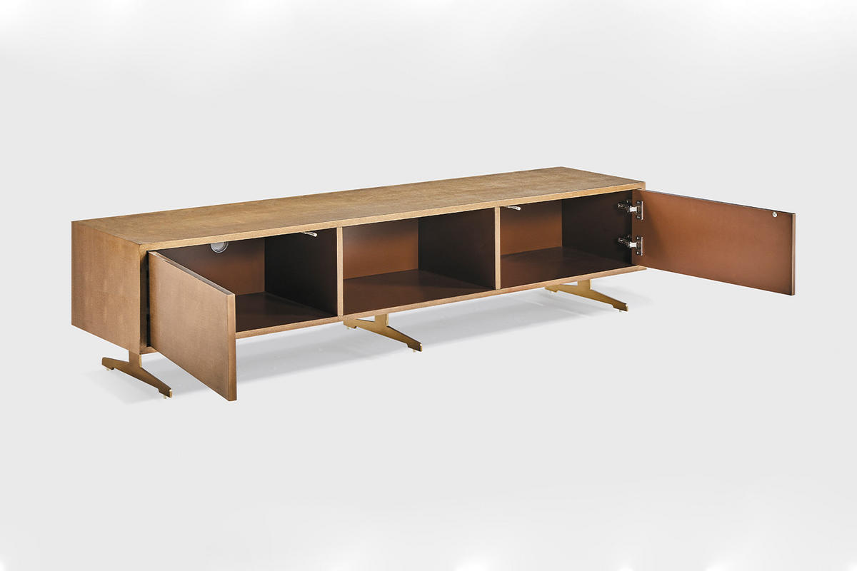 LOWBOARD GALA Gold Holz - Goldfarben, Holz/Metall (180/42/40cm) - KAWOLA