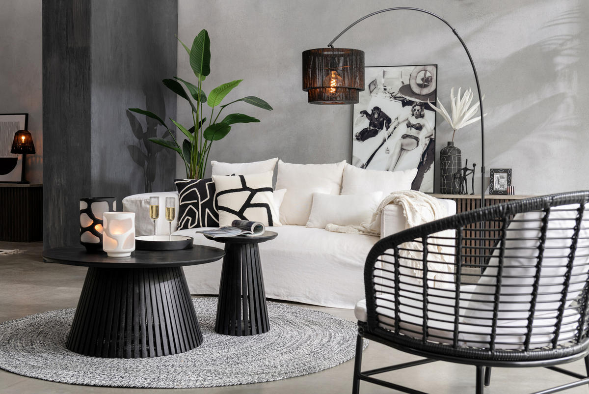 TISCH VINCENT - Holz - Schwarz - S - Schwarz, Holz (40/40/52cm) - J-Line