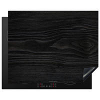 HERDABDECKPLATTE Schwarz - Holzoptik 65x52 cm - Schwarz, Kunststoff (65/0.2/52cm) - MuchoWow