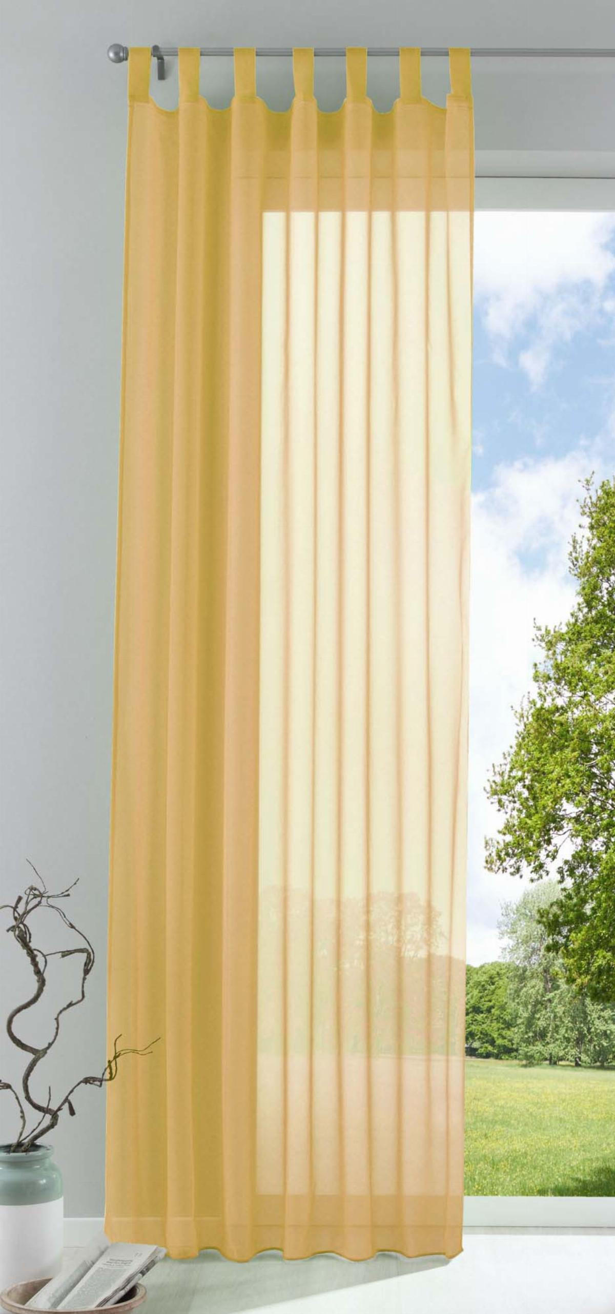 SCHLAUFENSCHAL PULA HxB 245x140 cm Gelb - Gelb, Textil (140/245cm) - Gardinenbox