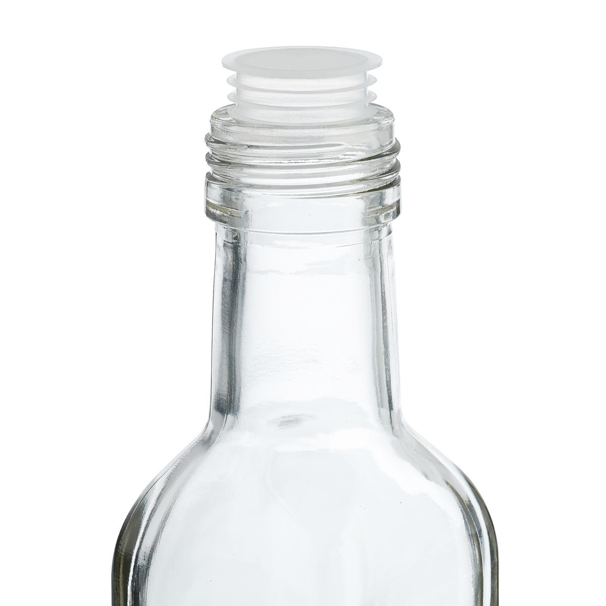 FLASCHEN-SET - Transparent, Glas/Metall (4.5/22/4.5cm) - Relaxdays