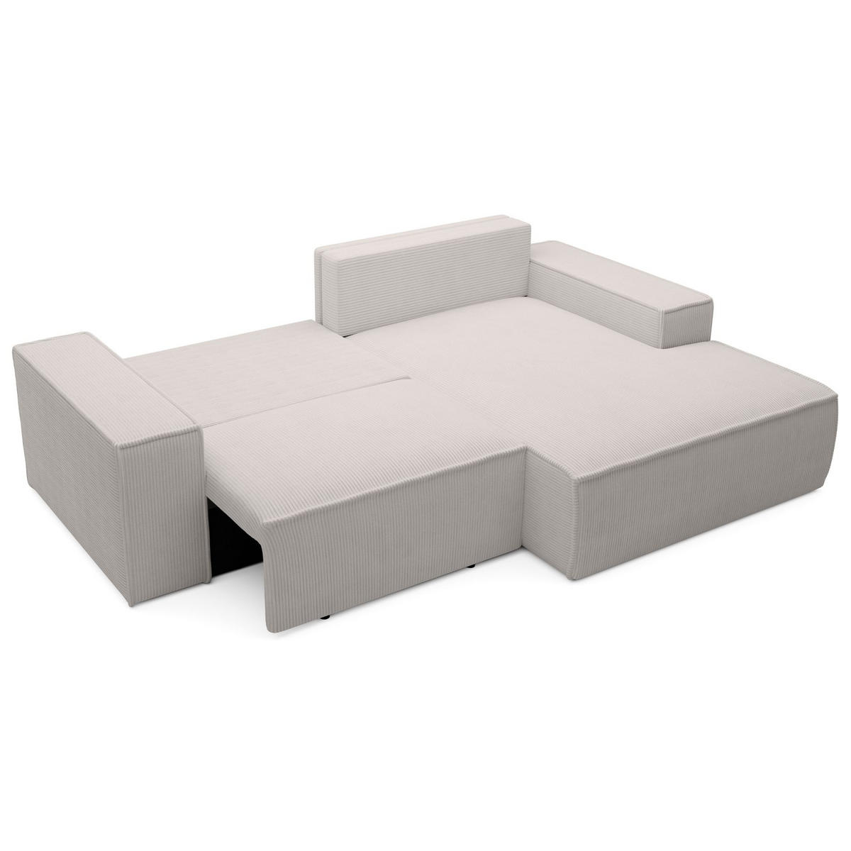 ECKSOFA Farese Mini mit Cordbezug Greige, rechts - Taupe/Schwarz, Textil (240/167cm) - Selsey