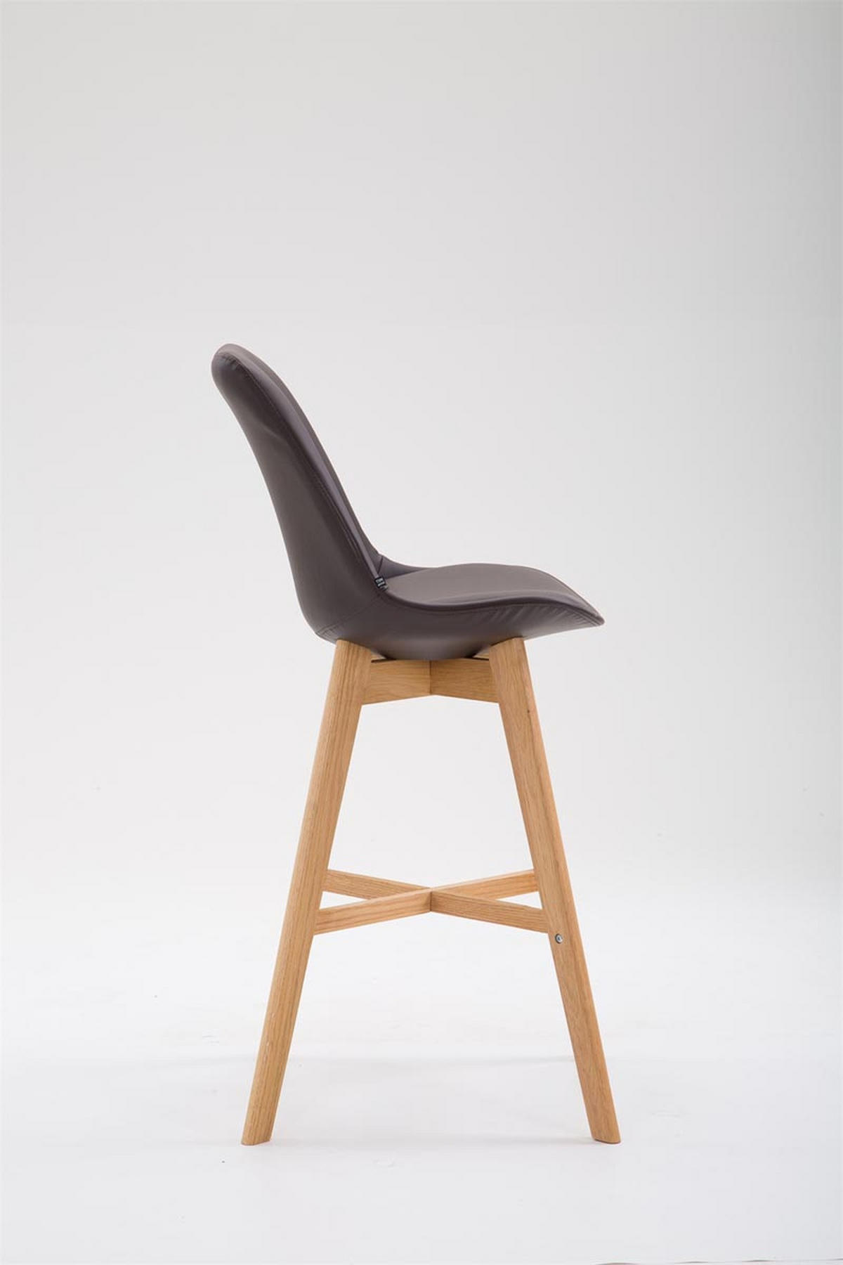 BARHOCKER Canada, Gestell Natura, Kunstleder Braun - Braun/Naturfarben, Holz/Kunststoff (48/100/56cm) - TPFLiving