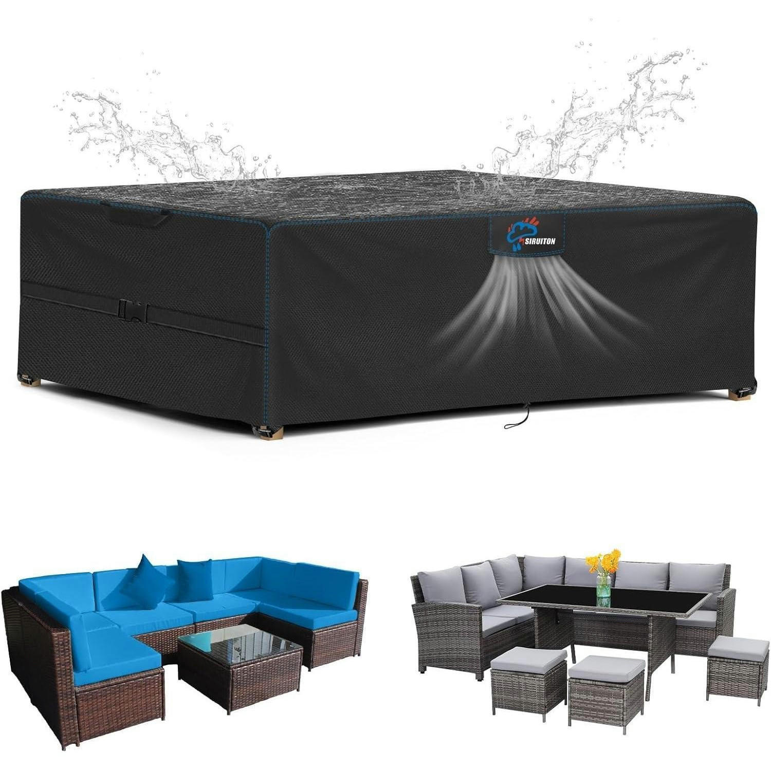 SCHUTZHÜLLE für Gartenmöbel 130 x 100 x 74 cm - Schwarz, Textil (74/185/122cm)