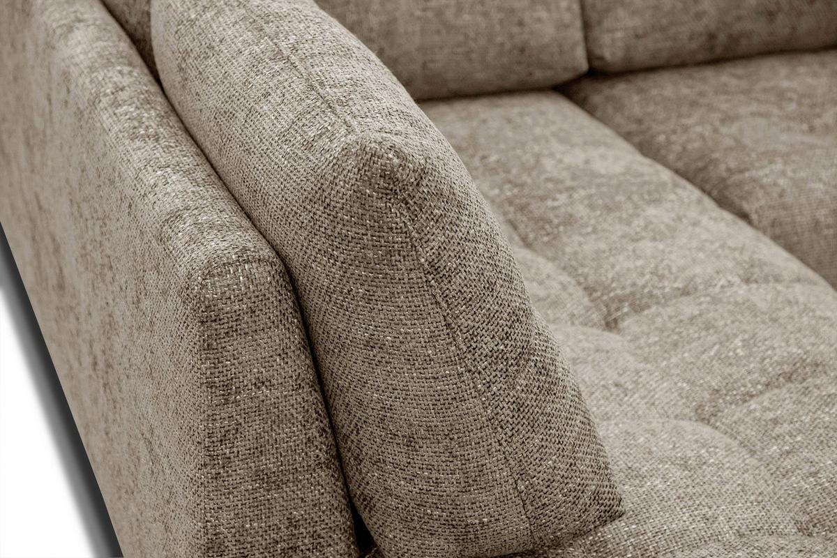 ECKSOFA SALVINI 5-Sitzer, taupe - Taupe/Schwarz, Holzwerkstoff/Textil (158/292cm) - Courtois Laville