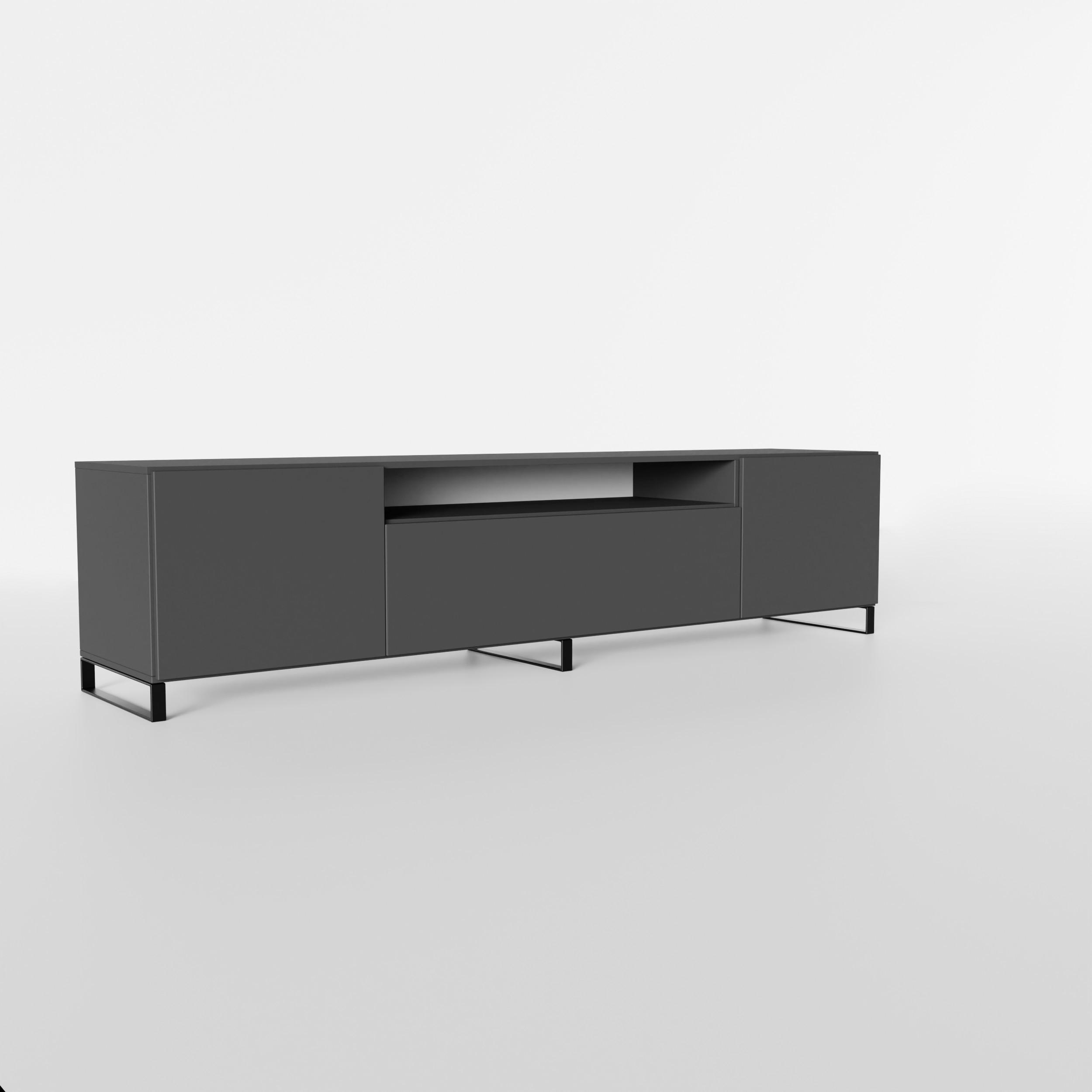 LOWBOARD MIVO 200/41/40 cm, Stand-TV-Schrank Graphitfarben - Graphitfarben, Holzwerkstoff (200/41/40cm) - MASSENO