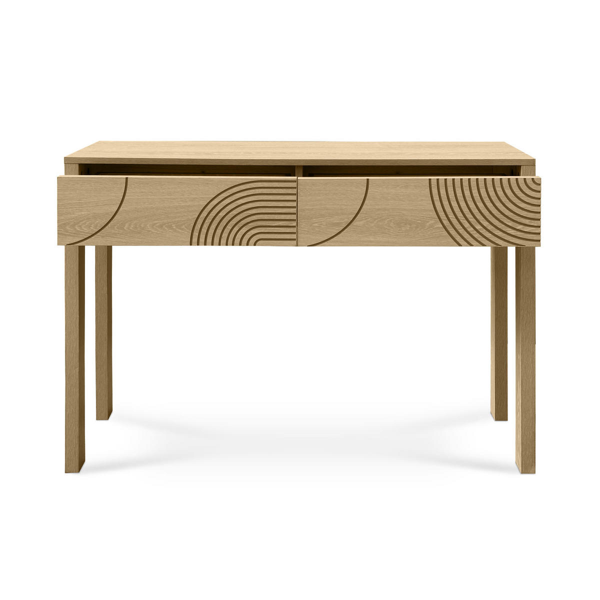 KONSOLE Saskia 100cm mit 2 Schubladen Skandinavischer Eichenoptik - Honigeiche/Eichefarben, Holz (30/100/75cm) - Sicaan