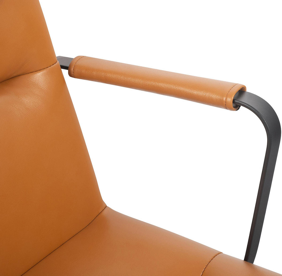 BÜROSTUHL Helix Echtleder braun - Schwarz/Braun, Leder/Metall (58/98/62cm) - TPFLiving