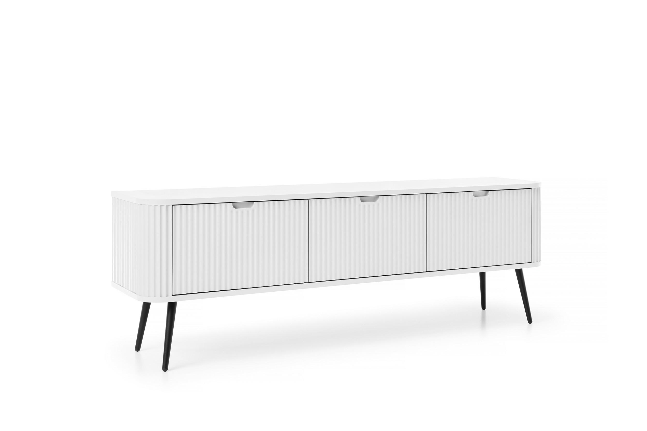 DomoHome Tv-Schrank Schwarz, Weiß 168x56x39 cm