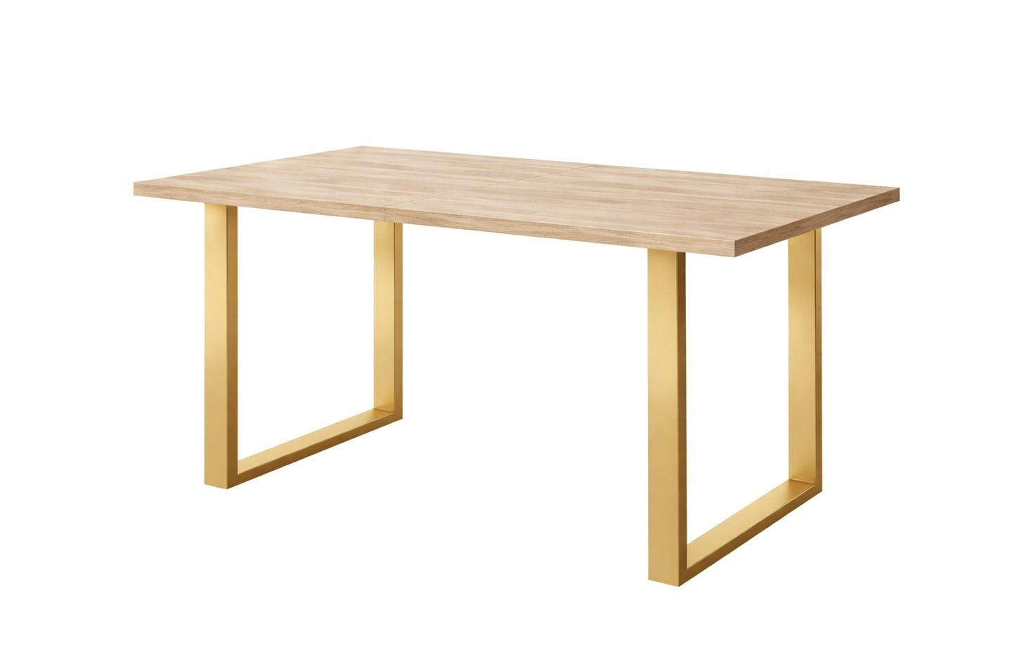 TISCH Sonoma Eiche SOFTI U Ausziehbar 140x90/180 cm - Goldfarben/Sonoma Eiche, Holzwerkstoff (180/90/75.6cm) - Sepro Meble