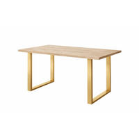 TISCH Sonoma Eiche SOFTI U Ausziehbar 140x90/180 cm - Goldfarben/Sonoma Eiche, Holzwerkstoff (180/90/75.6cm) - Sepro Meble