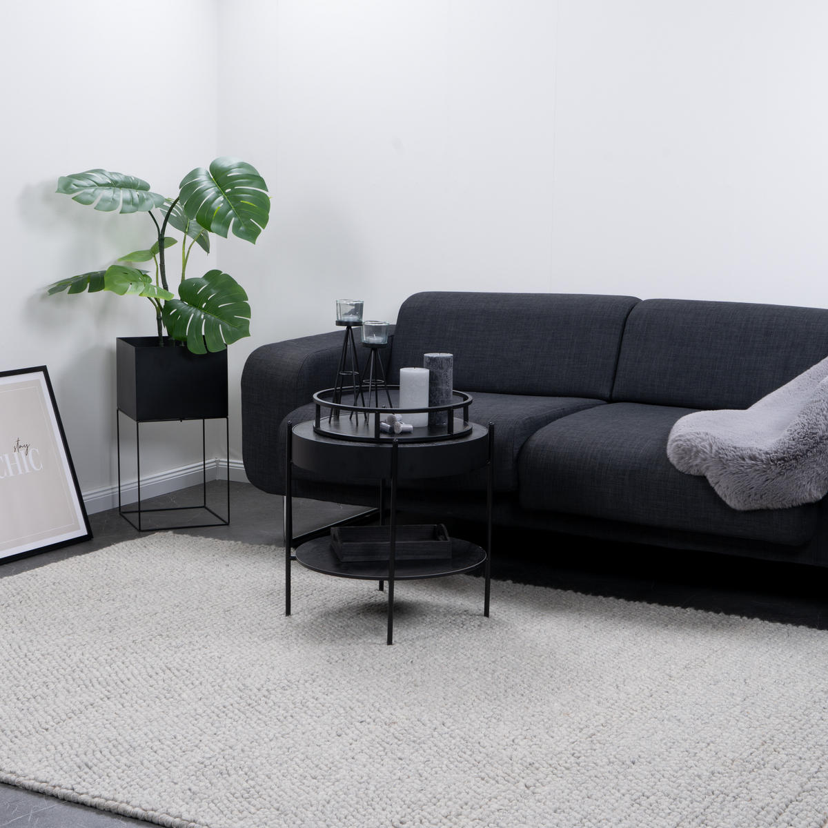 WOLLTEPPICH WOOLY 80/150 silber - Silberfarben, Naturmaterialien (80/150cm) - Consilio Concept