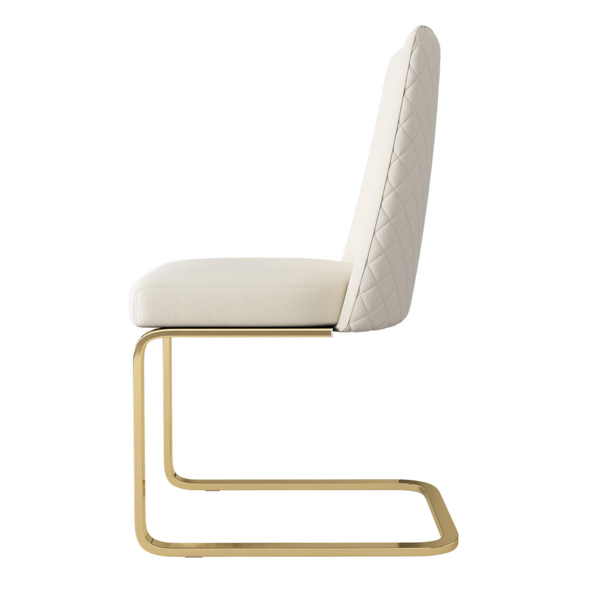 ESSZIMMERSTUHL 2er-Set Samt Beige mit Metallbeinen - Beige, Metall (45/88/52cm) - Meubliv