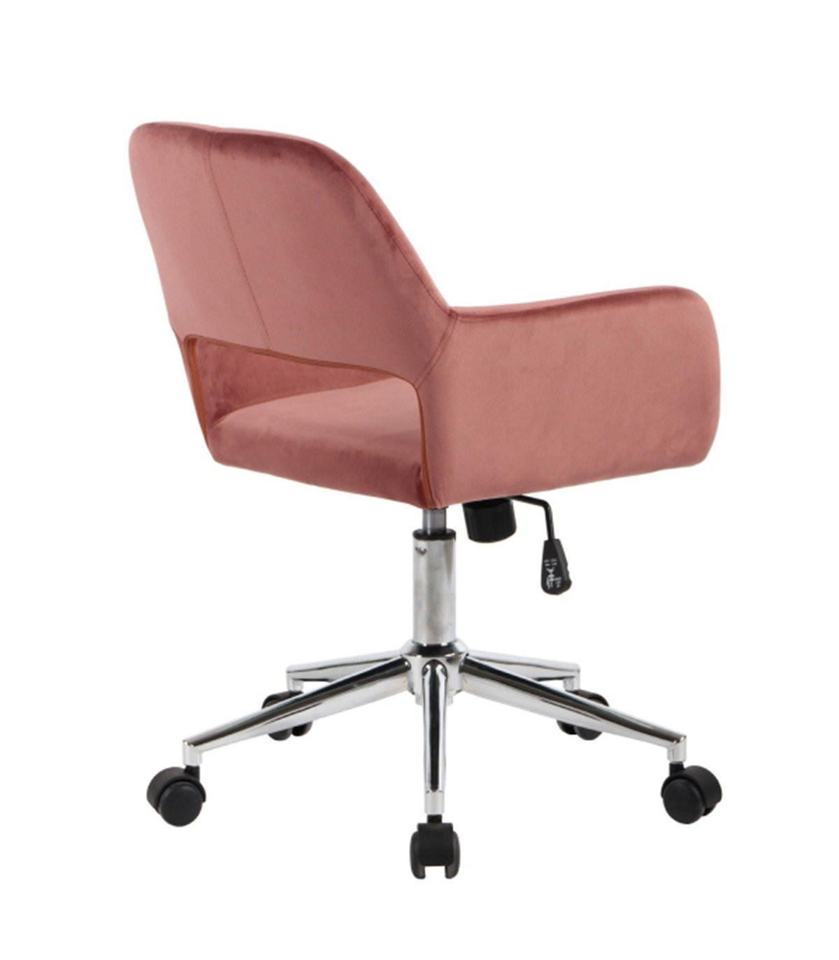 VERSTELLBARER Bürostuhl aus Velour - Ross - Pink, Metall (55/85/56cm) - Calicosy