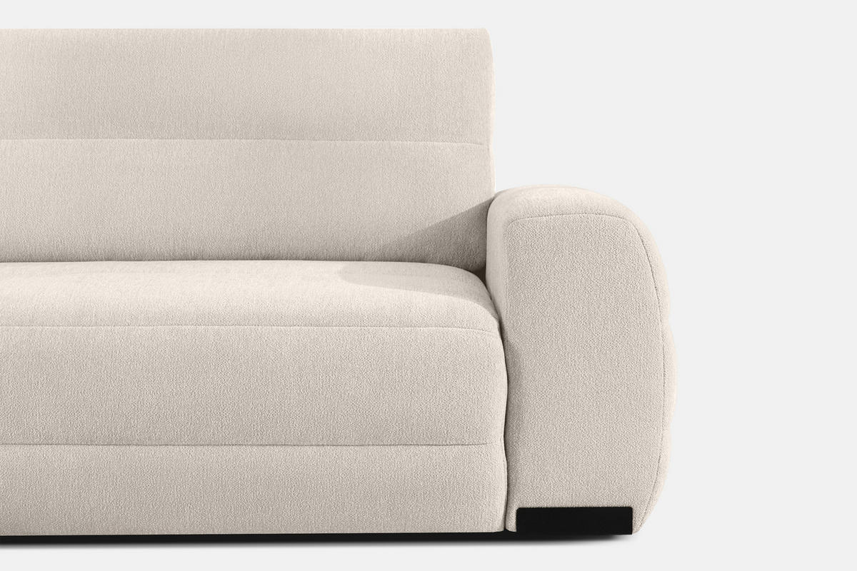 ECKSOFA LINKS BLUME, Ecru - Ecru, Holz/Holzwerkstoff (271/164cm) - KONSIMO®