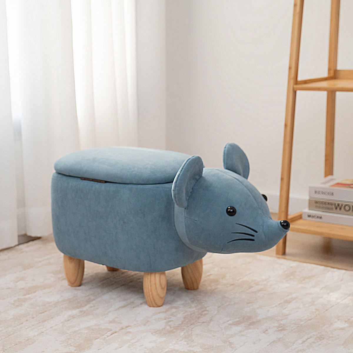 TIERHOCKER MAUS - Blau, Textil (32/37/68cm) - SVITA