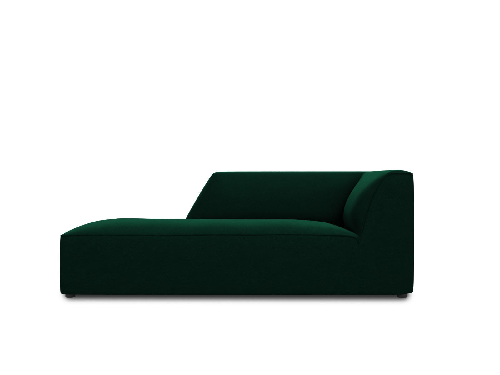 CHAISELONGUE links Ruby aus Samt flaschengrün - Dunkelgrün, Textil (93/69/180cm) - Micadoni
