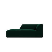 CHAISELONGUE links Ruby aus Samt flaschengrün - Dunkelgrün, Textil (93/69/180cm) - Micadoni