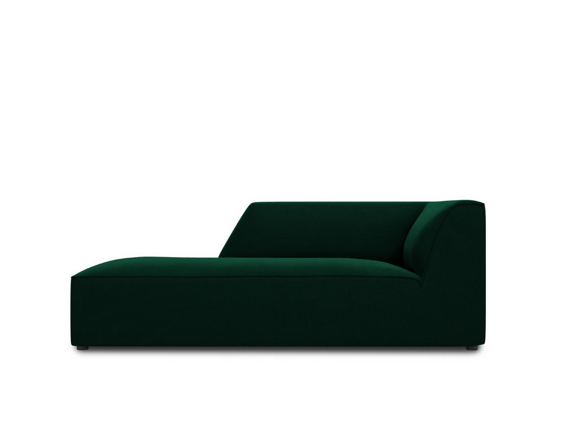 CHAISELONGUE links Ruby aus Samt flaschengrün - Dunkelgrün, Textil (93/69/180cm) - Micadoni