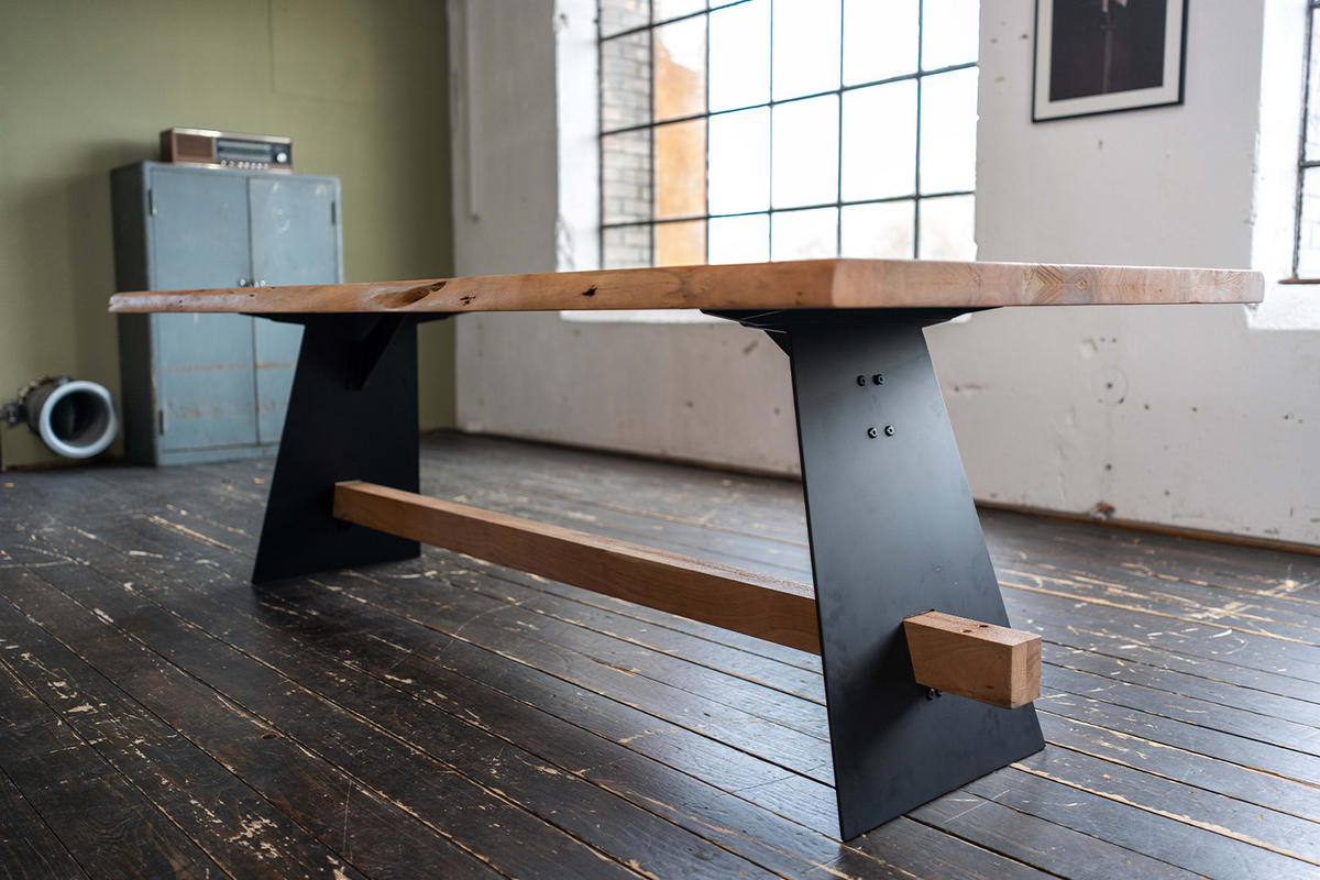 ESSTISCH MIT BAUMKANTE ARBORIO Braun Akazie - Schwarz/Braun, Holz/Metall (280/100/78cm) - KAWOLA