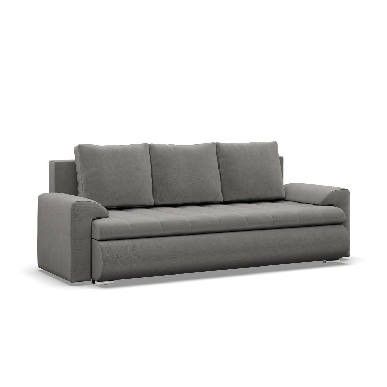 SOFA 3-SITZER MIT SCHLAFFUNKTION FORESTA, Hellgrau - Hellgrau, Textil (222/92/96cm)
