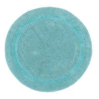 BADEMATTE 80 cm rund, 100% Baumwolle, wendbar - Hellblau, Textil (80/80cm) - Homescapes