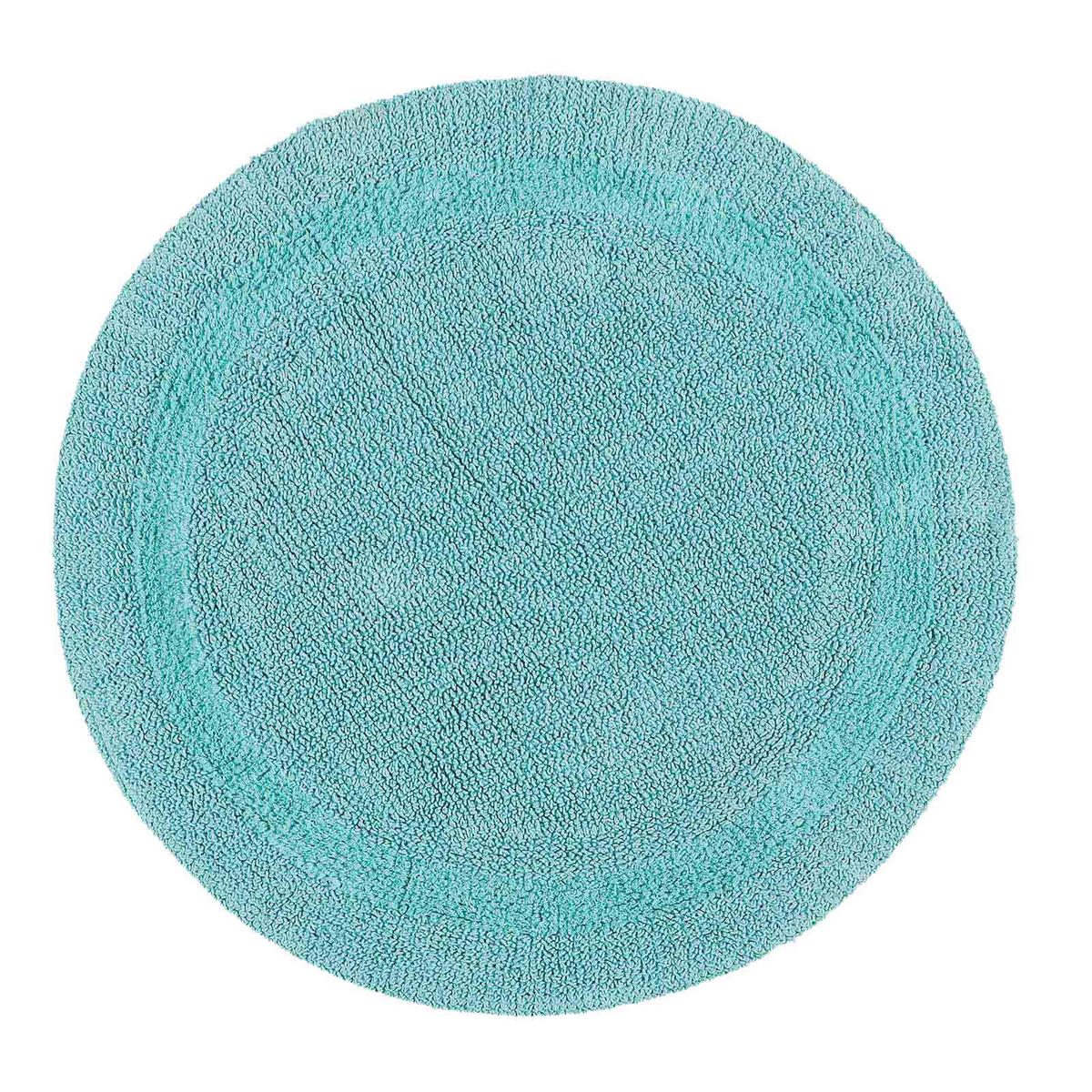 BADEMATTE 80 cm rund, 100% Baumwolle, wendbar - Hellblau, Textil (80/80cm) - Homescapes