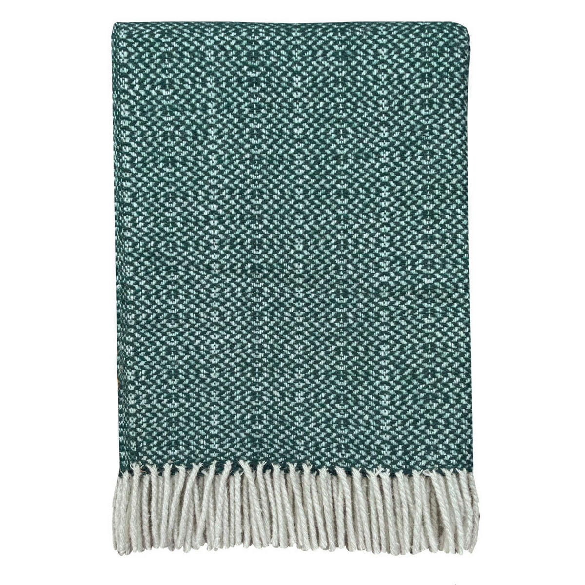 WOLLDECKE recycelt mit tannengrüner Struktur 131x170 - Grün, Textil (131/170cm) - Malagoon