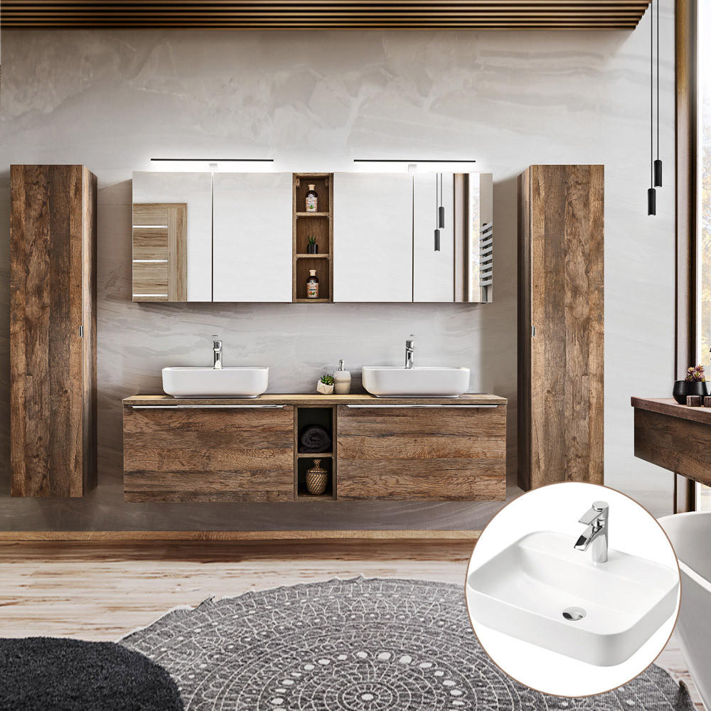 Lomado Badmöbel-Set Braun 270x200x46 cm