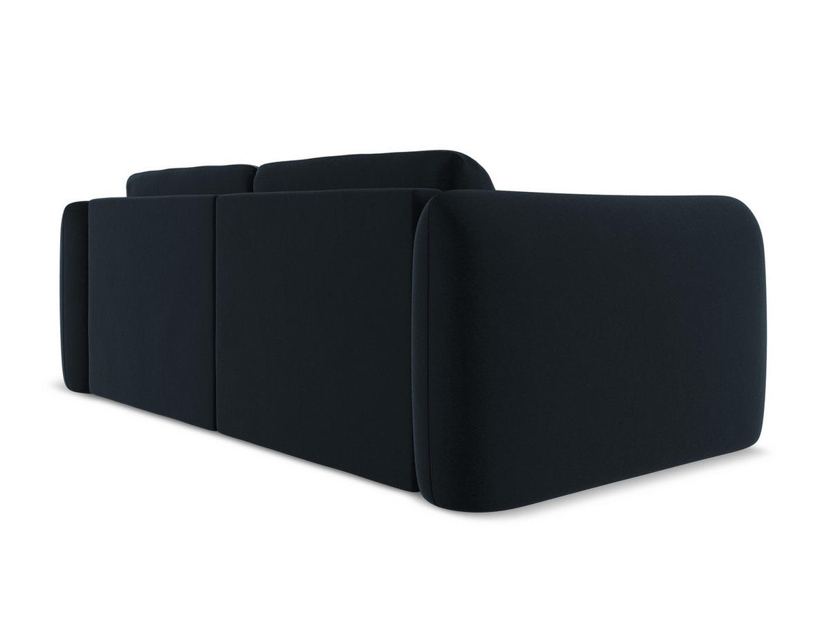 3-SITZER SOFA Samt Stoff Blau - Blau/Schwarz, Kunststoff/Textil (210/74/105cm) - Makamii