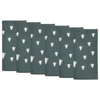 SERVIETTE (6er Set) Trees 42x42cm - Dunkelgrün, Textil (42/42cm) - BUTLERS