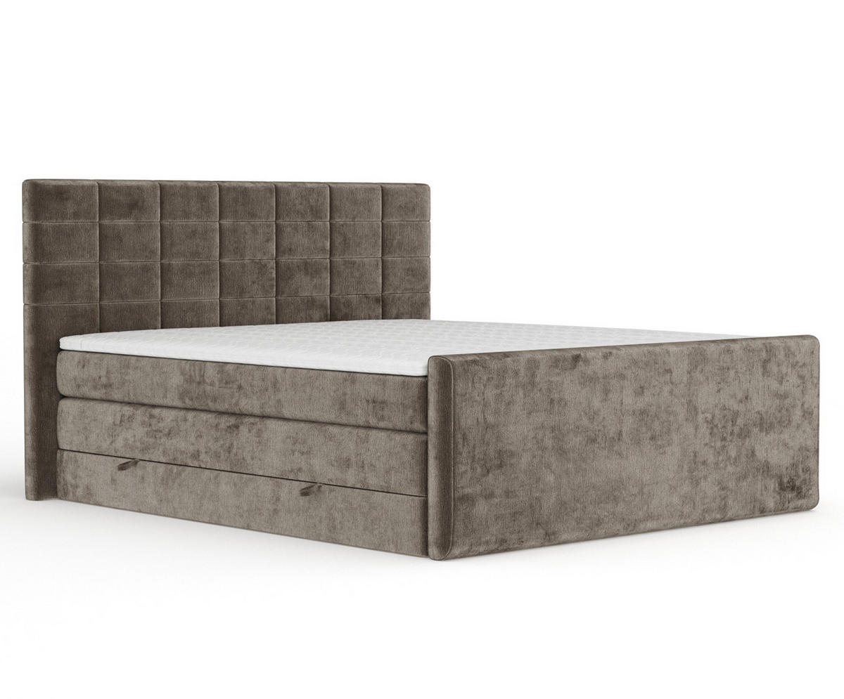 BOXSPRINGBETT Ava Braun 200/200 cm - Schwarz/Braun, Holz/Holzwerkstoff (200/200cm) - Maison de Reve