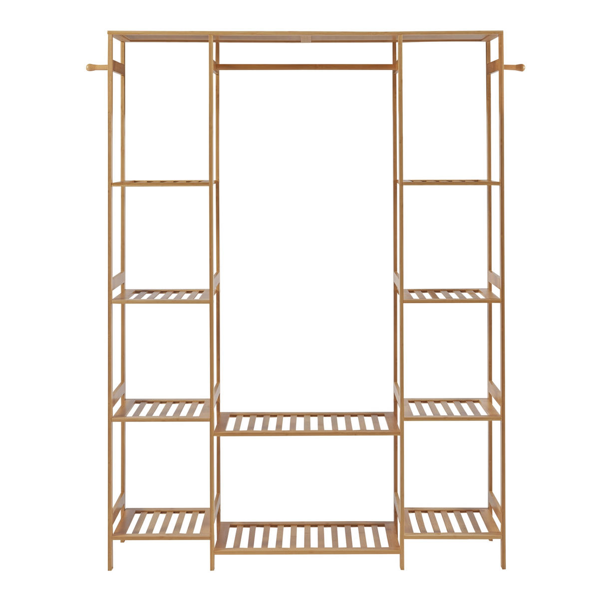 KLEIDERSTÄNDER Ilomantsi - Naturfarben, Holz (122/165/35cm) - [en.casa]
